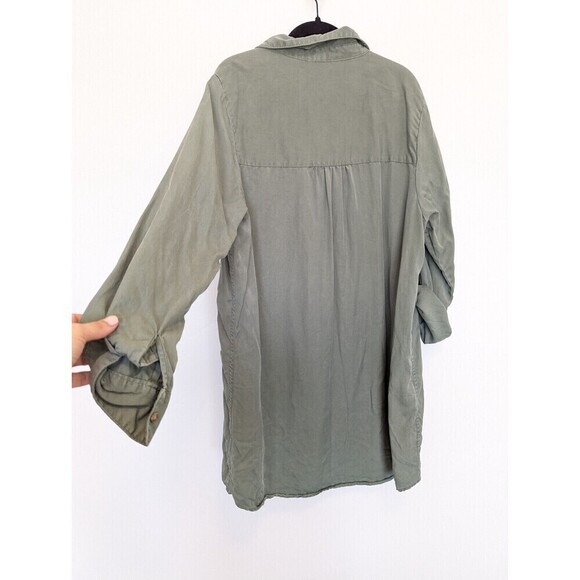 FAT FACE Shirt Dress Women Plus Size 16 Green Harper Cord Pockets Comfort Casual - Picture 7 of 12